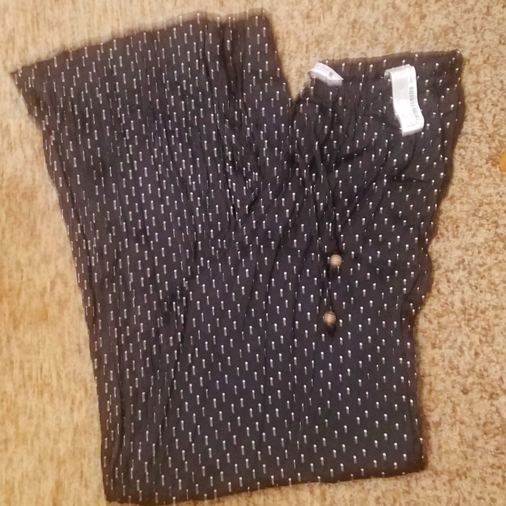 Zara Chic Black and White Patterned Pants Size Small